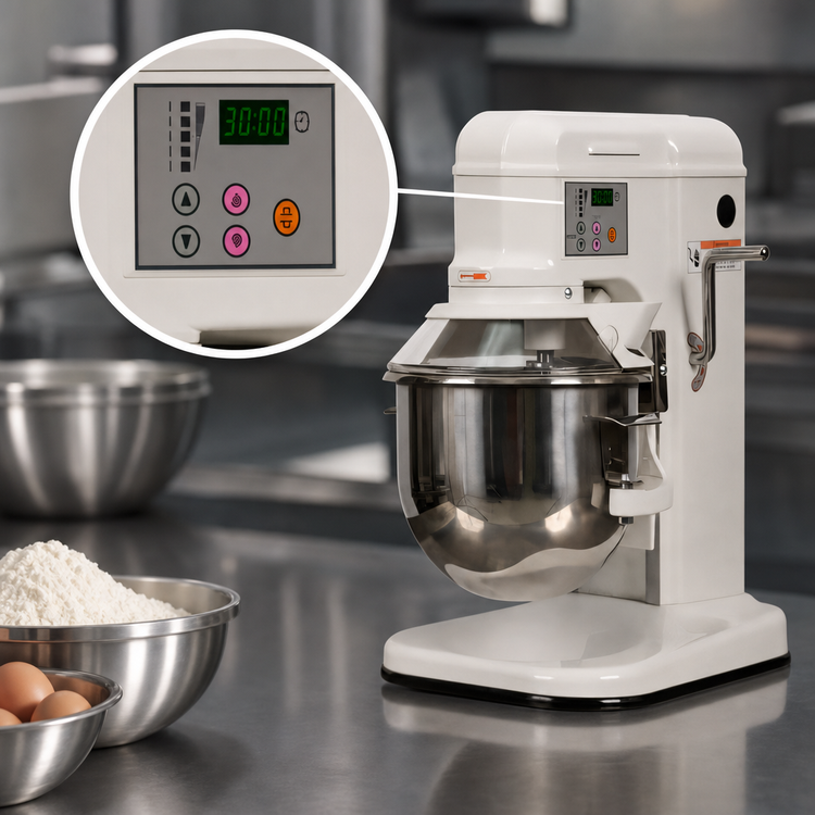 Product image #4 for BakeMax 7 Qt Countertop Heavy-Duty Planetary Mixer with 5-Speed Digital Control and 30-Minute Timer