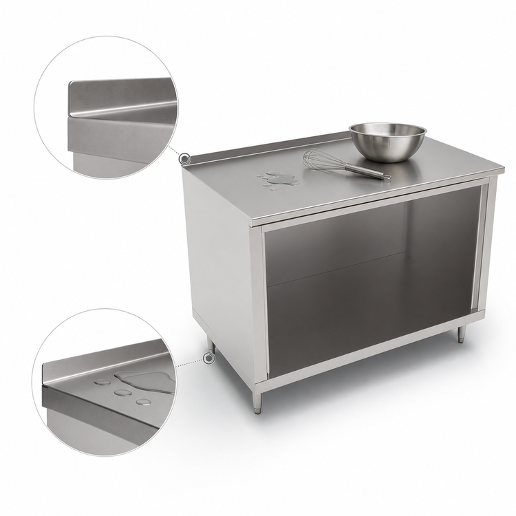 Product image #4 for John Boos 60-Inch x 30-Inch Open-Front Stainless Steel Cabinet Base Work Table with 1-1/2-Inch Rear Riser