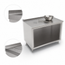 Thumbnail image #4 for John Boos 60-Inch x 30-Inch Open-Front Stainless Steel Cabinet Base Work Table with 1-1/2-Inch Rear Riser