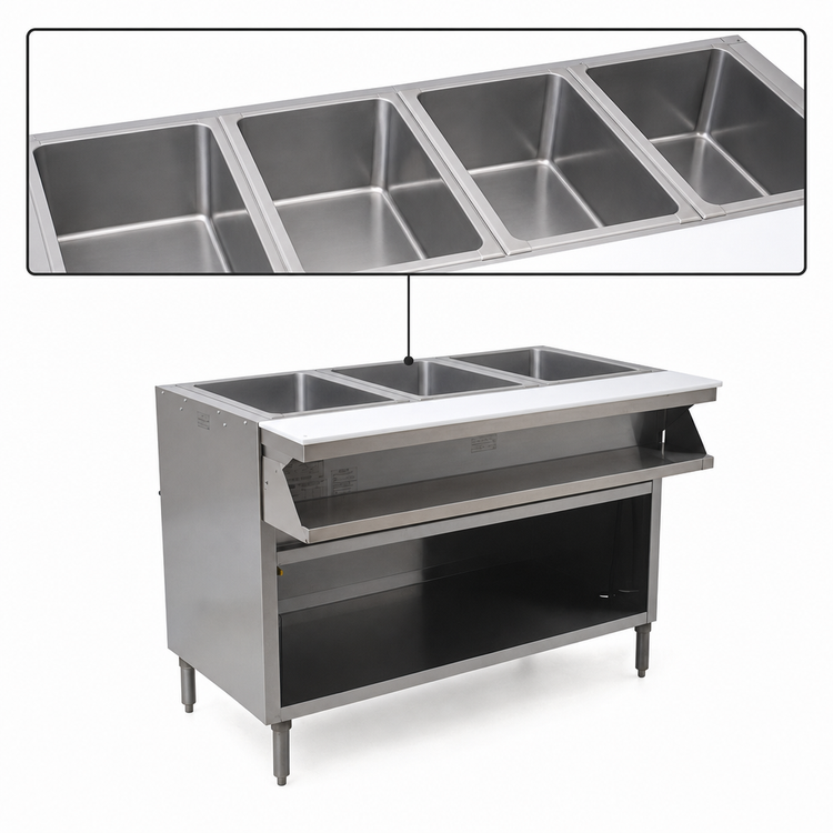 Product image #4 for Spec-Master Electric Sealed Well Hot Food Table, Open Front, 4-Well, 63-1/2 Inch Wide, 240V