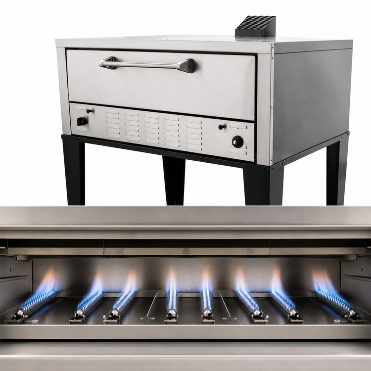 Product image #4 for Peerless Single Deck Gas Pizza Oven with 52 x 36 Inch Hearth Stone Deck, 100,000 BTU