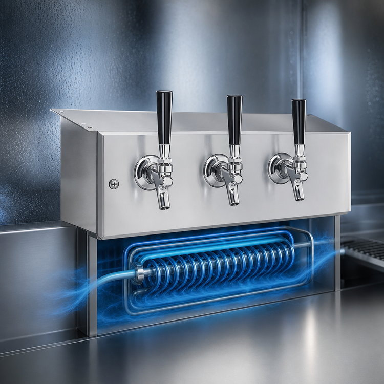 Product image #4 for Perlick Spacesaver 3-Faucet Glycol-Cooled Underbar Draft Beer Dispensing Head