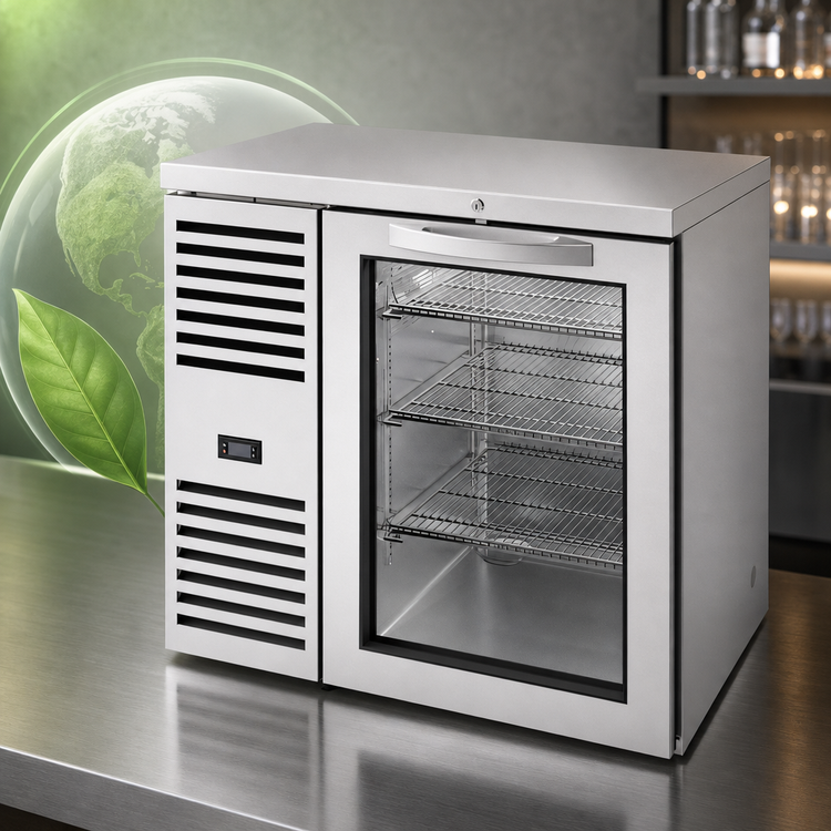 Product image #4 for True 36-Inch One-Section Refrigerated Back Bar Cooler with Side-Mounted Self-Contained Refrigeration and Glass Door