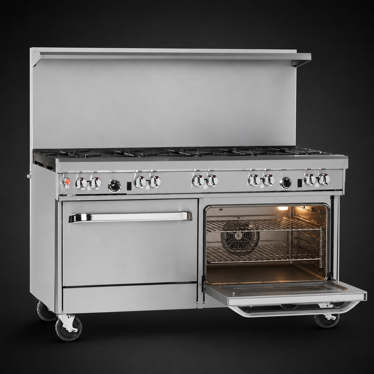 Product image #4 for Southbend Ultimate 60-Inch Gas Restaurant Range with 9 Burners, Convection Oven and Cabinet Base