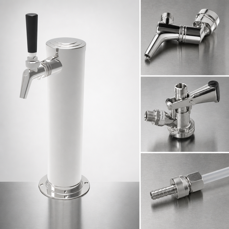 Product image #4 for Perlick Draft Arm Style Wine Dispensing Kit with 1 Faucet, Chrome Finish