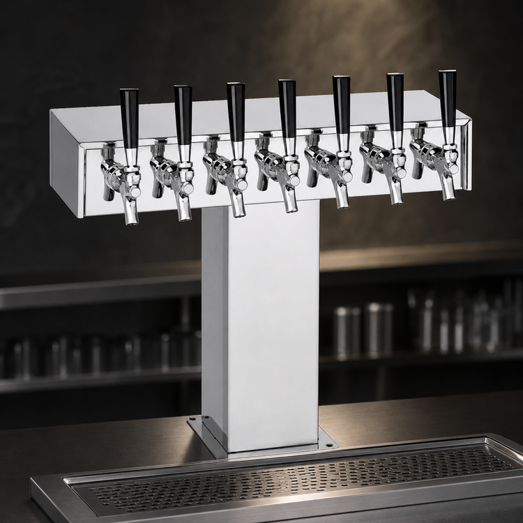 Product image #4 for Perlick Wide Base Extra High 10-Faucet Glycol-Cooled Draft Beer Tower
