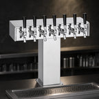Thumbnail image #4 for Perlick Corporation 4006S10B2 Countertop Wide-Base Tee Draft Beer Tower, Extra-High, 10-Faucet, Glycol-Cooled Stainless Steel