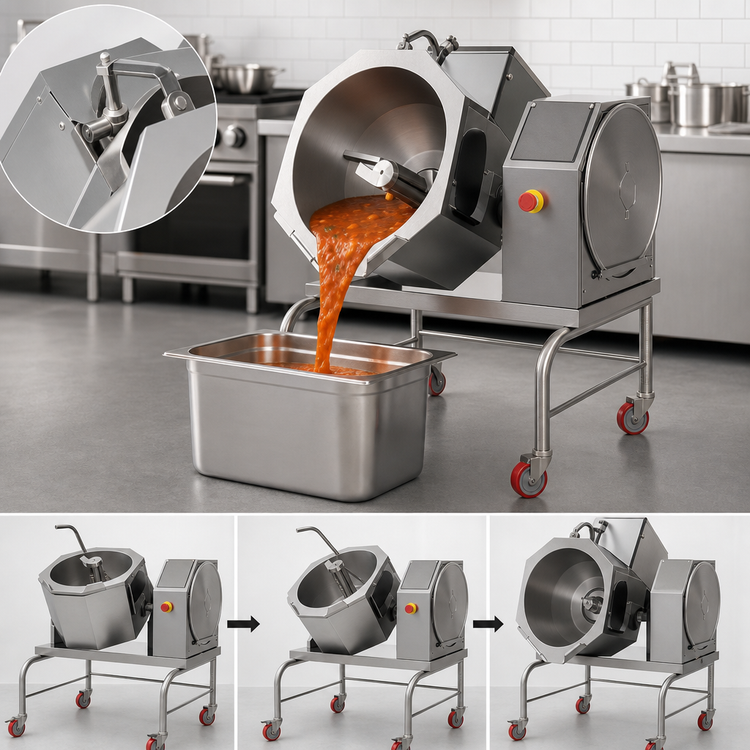 Product image #4 for Cucimix UCBTE008CV1 8 Gallon Electric Tilting Skillet Braising Pan