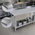 Thumbnail image #4 for BK Resources 84 x 30 Inch 18-Gauge 430 Stainless Steel Work Table with 1-1/2 Inch Rear Riser and Adjustable Undershelf