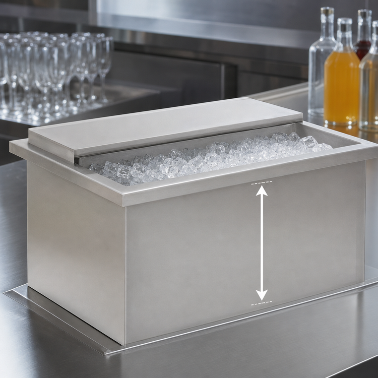 Product image #4 for Eagle Group Spec-Bar 18-Inch x 24-Inch Drop-In Ice Chest Without Cold Plate with Sliding Stainless Steel Cover