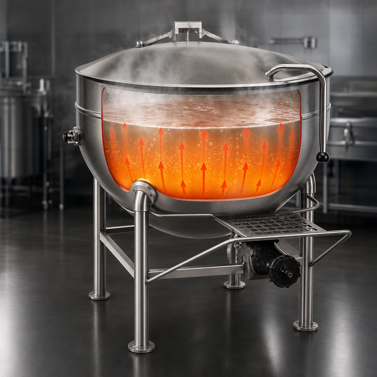 Product image #4 for Legion LS-80 80-Gallon Stationary Direct Steam Kettle with Full Jacket and 304 Stainless Steel Liner