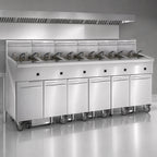 Thumbnail image #4 for Imperial (Middleby) IFSSP675EU Electric Floor Fryer, 6-Tank Battery, 75 lb. Each, Built-In Filter, Tilt-Up Elements, Stainless Steel