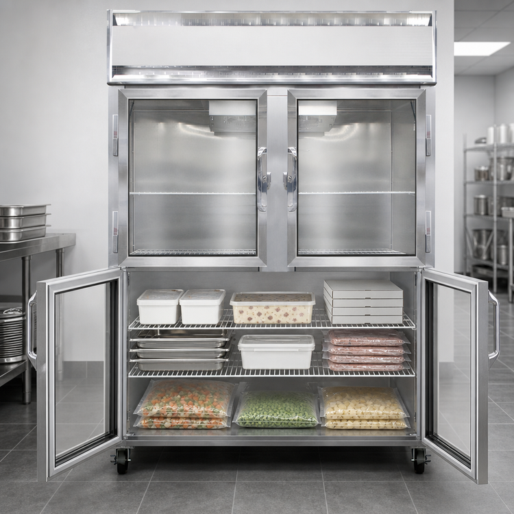 Product image #4 for Continental Refrigerator 2FENSSGDHD Extra-Wide Two-Section Reach-in Freezer with Half Glass Doors