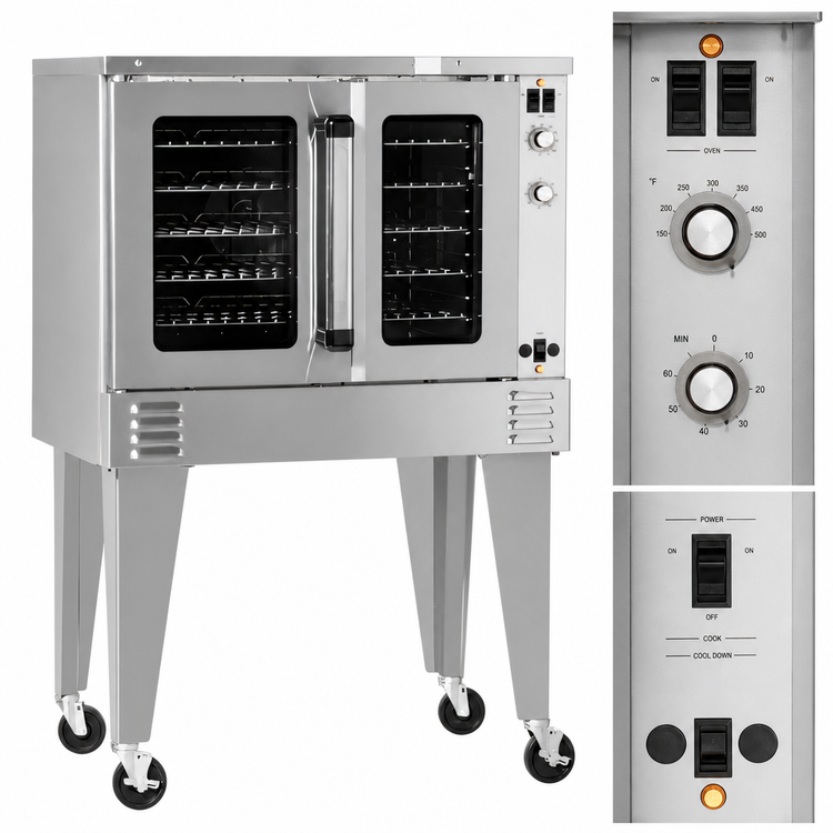Product image #4 for Southbend Platinum Full-Size Standard Depth Gas Convection Oven, Single Deck, Standard Controls, 90,000 BTU, Independent Doors