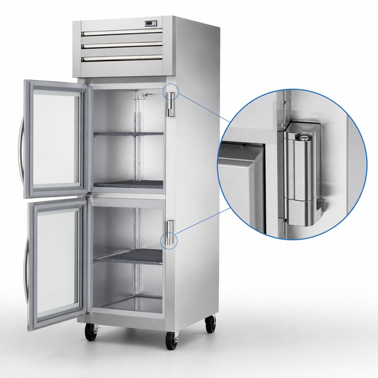 Product image #4 for True SPEC SERIES One-Section Reach-In Refrigerator with 2 Glass Half Doors, Locks, and Top-Mounted Self-Contained Refrigeration