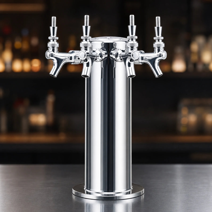 Four Chrome-Plated Brass Faucets