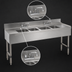 Thumbnail image #4 for Advance Tabco Underbar Basics 4-Compartment Stainless Steel Bar Sink Unit, 96-Inch x 21-Inch, with Dual Drainboards and Deck-Mount Faucets