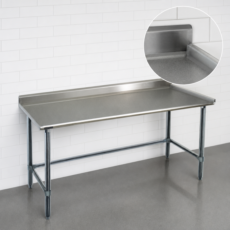Product image #4 for Eagle Deluxe Series 108-Inch x 24-Inch Stainless Steel Work Table with Rear Up-Turn and Open Galvanized Base