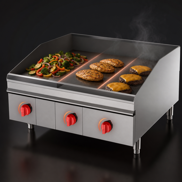 Product image #5 for Lang LG Series Heavy-Duty 36-Inch Electric Countertop Griddle, Extended-Depth 30-Inch Cooking Surface, 3-Zone