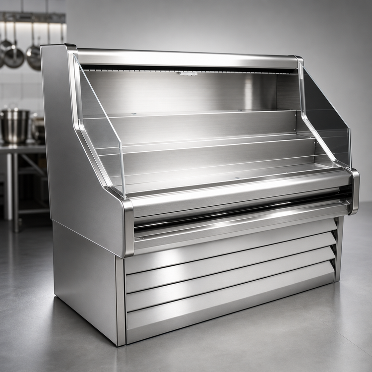 Product image #4 for Howard-McCray Ovation Series Remote Open-Air Merchandiser, 51-Inch Wide, 44-Inch High, Stainless Steel, LED Lighting