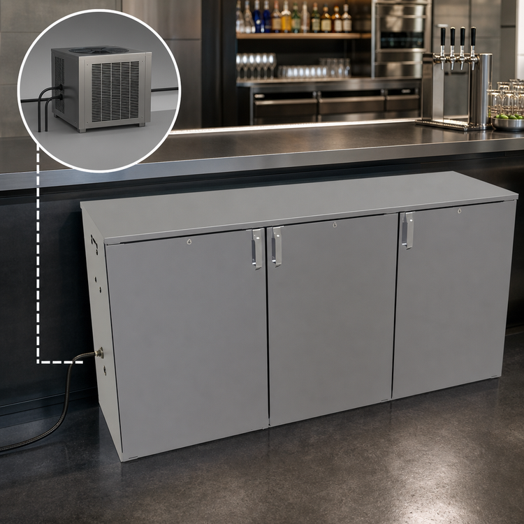 Product image #4 for Glastender CP1RB72 6-Door Pass-Thru Back Bar Cooler, 72-Inch, 3-Section, Remote Refrigeration