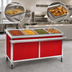 Thumbnail image #4 for Director's Choice DCS4-HFU-B-3 Mobile 4-Well Electric Hot Food Table with Red Laminate Panel