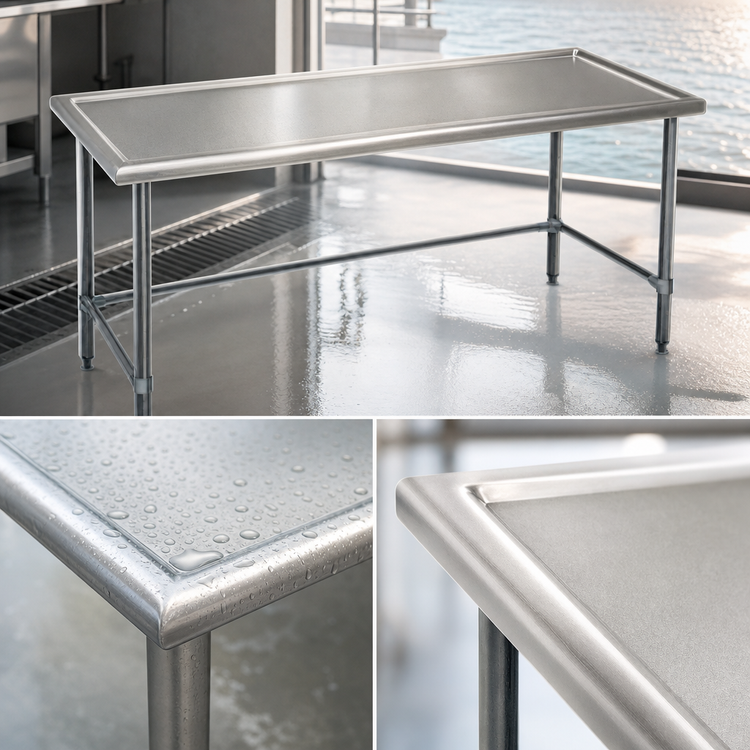 Product image #4 for Spec-Master Marine Series Stainless Steel Work Table, 108 x 30 Inches