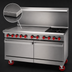 Thumbnail image #4 for American Range 60-Inch Gas Restaurant Range with 48-Inch Griddle, 2 Open Burners, and Dual Storage Bases
