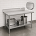 Thumbnail image #4 for Advance Tabco 144-Inch x 36-Inch Stainless Steel Work Table with 5-Inch Backsplash and Adjustable Galvanized Undershelf