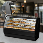 Thumbnail image #4 for True Mfg. – Specialty Display TGM-DC-77-SC/SC-W-W 77-1/4-Inch White Countertop Dry Pastry Display Case with Curved Glass and Sliding Rear Doors