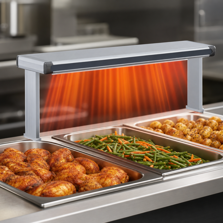 Product image #4 for Hatco Glo-Ray Designer Dual Strip Heater with Lights, 21-1/2 Inch Wide, Aluminum, 620 Watts