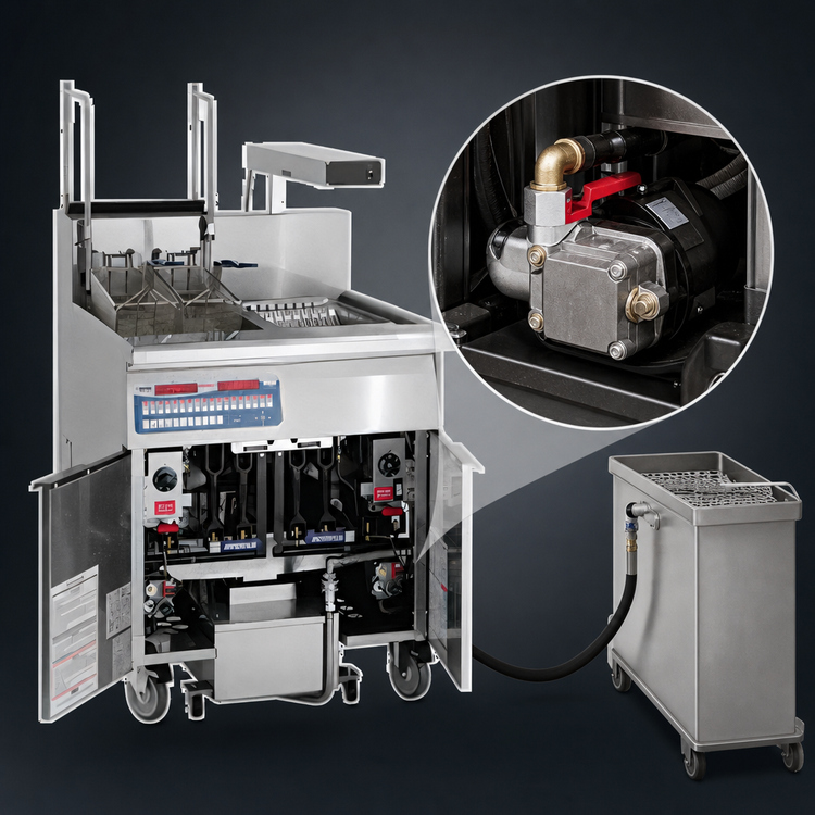 Product image #4 for Imperial 50 lb. Open Pot Gas Floor Fryer/Filter System with Computer Controls