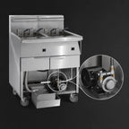 Thumbnail image #4 for Imperial (Middleby) IFSSP375EC 3-Tank Electric Floor Fryer, 75 lb. Each, Computer Controls, Built-In Filter, Stainless Steel
