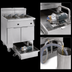 Thumbnail image #4 for Imperial IFSSP275EU Electric 2-Tank Floor Fryer with Built-In Space Saver Filter System, 75 lb. per Tank, Tilt-Up Elements