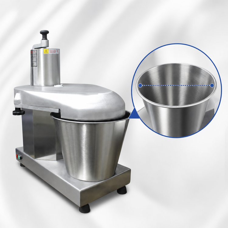Product image #4 for Omcan USA Commercial Food Processor with 6-Inch Hopper, 400 kg/hr, 1.5 HP, 120V