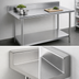 Thumbnail image #4 for Advance Tabco 144-Inch x 24-Inch 16-Gauge 304 Stainless Steel Work Table with 5-Inch Backsplash and Adjustable Undershelf