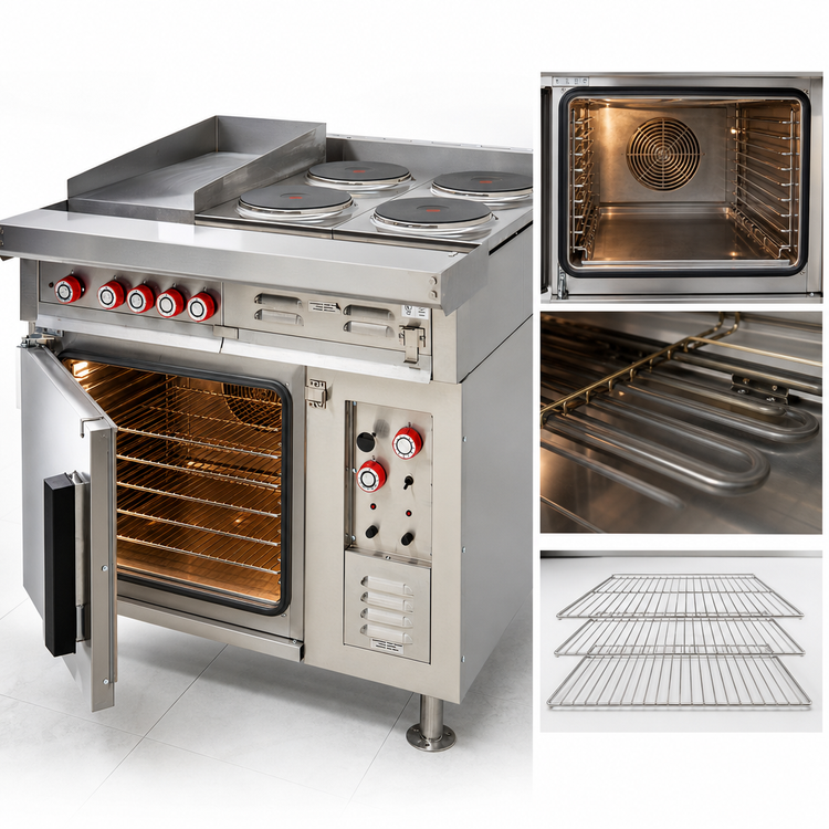 Product image #5 for Lang Marine 36-Inch Heavy Duty Electric Range with Convection Oven Base and 6 French Plates