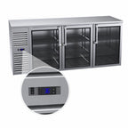 Thumbnail image #4 for Krowne BS84 Three-Section Refrigerated Back Bar Cooler, 84-Inch, Self-Contained Side-Mounted, 3 Locking Solid Swing Doors