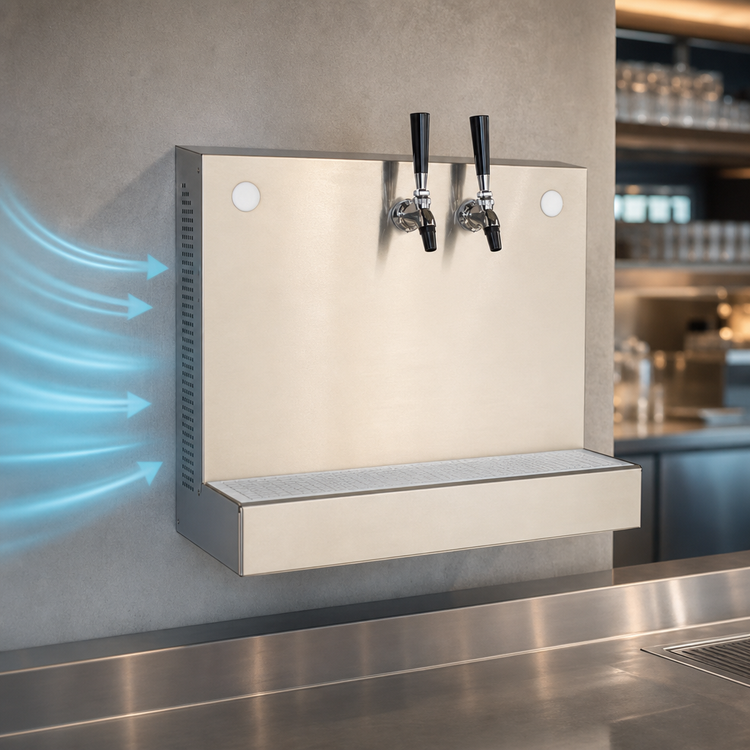 Product image #4 for Perlick Wall-Mount Air-Cooled Draft Beer Dispenser for 2 Faucets