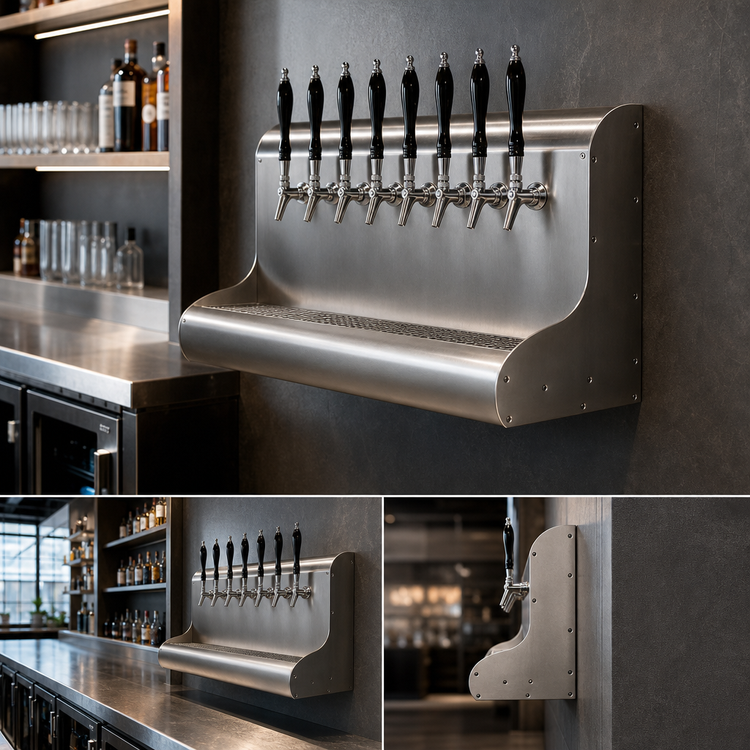 Product image #4 for Perlick 3076-7 Modular 7-Faucet Wall-Mount Air-Cooled Draft Beer Dispensing Tower