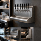 Thumbnail image #4 for Perlick Corporation 3076-7 Modular 7-Faucet Wall-Mount Air-Cooled Draft Beer Dispensing Tower, Stainless Steel, with Drainer and Glass Rack