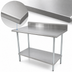 Thumbnail image #4 for Advance Tabco Special Value Series 84-Inch x 30-Inch 16-Gauge 430 Stainless Steel Work Table with 5-Inch Backsplash and Adjustable Undershelf