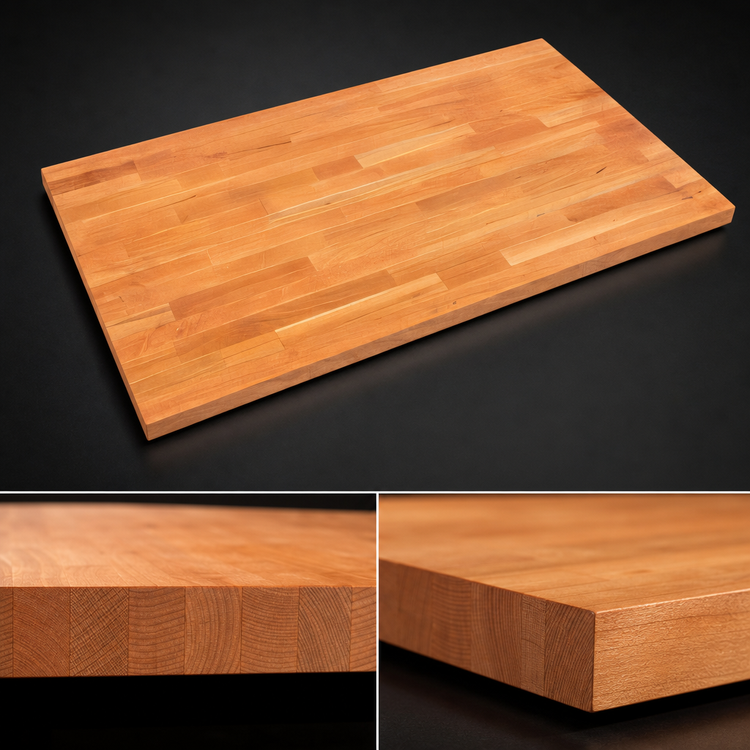 Product image #4 for Boos Block American Cherry Edge Grain Kitchen Countertop with Full-Length Rails, 60 x 25 x 1-1/2 Inch, Varnique Finish