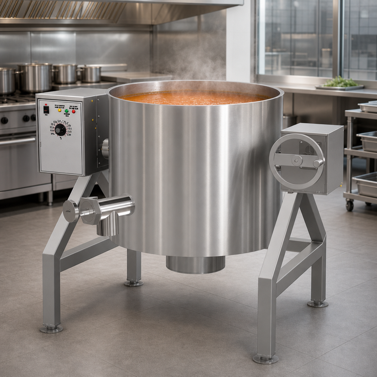 Product image #4 for AccuTemp Edge Series 40 Gallon Gas Tilting Steam Kettle, 2/3 Jacketed, 316 Stainless Steel Liner