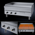 Thumbnail image #4 for Garland E24 Series E24-36G 36-Inch Electric Countertop Griddle with Smooth Steel Plate and Thermostatic Controls