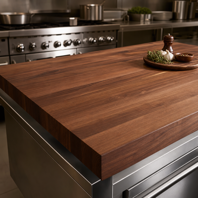 Product image #4 for John Boos Boos Block American Black Walnut Edge Grain Kitchen Countertop, 108 x 42 x 2-1/4 Inches