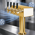 Thumbnail image #4 for Micro Matic T-Style Air-Cooled Countertop Draft Beer Tower with 4 Brass Faucets, PVD Brass Finish