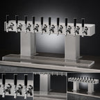 Thumbnail image #4 for Perlick Corporation 4006-10BTF4 Extra-High 10-Faucet Countertop Bridge Tee Glycol-Cooled Draft Beer Tower, Brass Finish