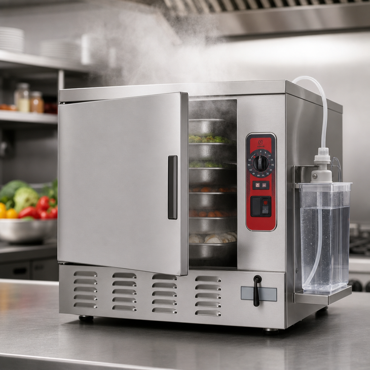 Product image #4 for Vulcan Electric Boilerless Countertop Convection Steamer with Auto-Fill, 5-Pan Capacity