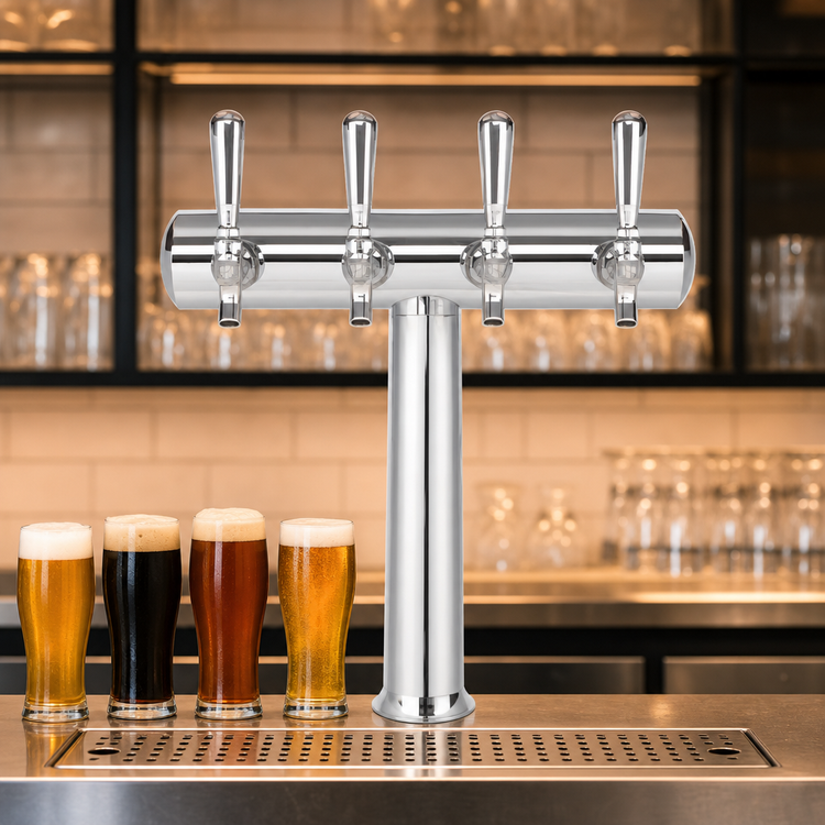 Product image #4 for Havana 1-Column Countertop Glycol-Cooled Draft Beer Tower, 4 Faucets, Chrome Finish